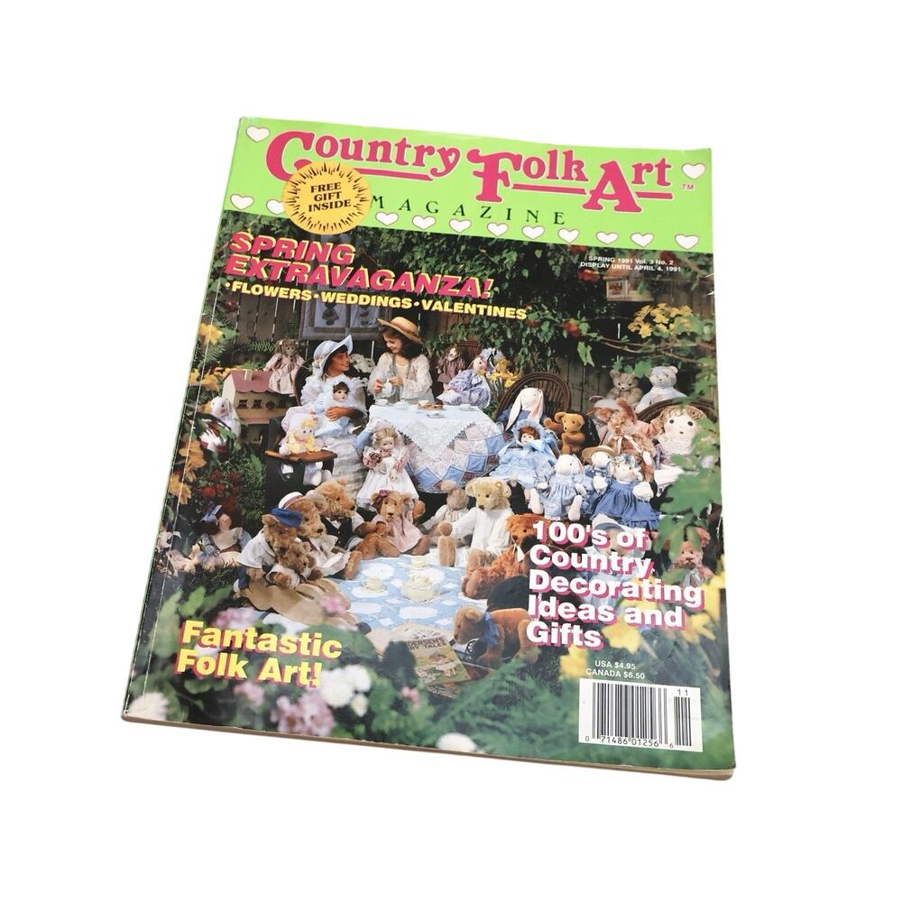Vintage Country Folk Art Magazine Spring 1991 Cottagecore Coquette Rustic